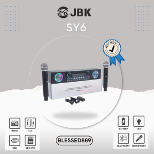 SY6 SOUNDCARD SPEAKER DILENGKAPI BLUETOOTH & WIRELESS PLUS 2 MIC KARAOKE//BLESSED889