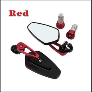 Motorcycle Aluminum Rear View Side Mirror Round Bar end Rear Mirror Universal Racing Hero