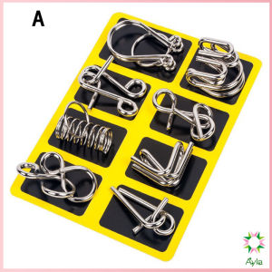 Ayla จิ๊กซอว์ปริศนา ลวดโลหะ ของเล่นฝึกสมอง สไตล์จีน สําหรับเด็ก และผู้ใหญ่ 8 ชิ้น Educational toy