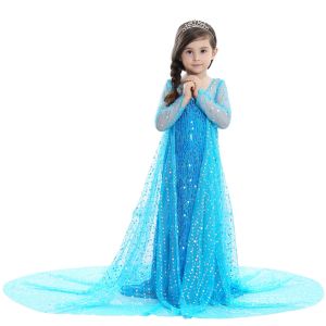 Váy Elsa dài đính hạt lộng lẫy cho bé gái Đầm Elsa cho bé đi tiệc sinh nhật Trang phục Halloween