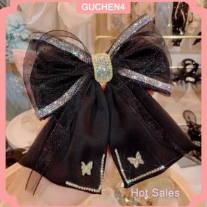 GUCHEN4🎀 Vải Rhinestone Pha Lê Kẹp Tóc Bướm Lưới Bow Clip Tóc Mùa Xuân Clip Cho Phụ Nữ Hàn Quốc Phong Cách Thời Trang Phụ Kiện Tóc