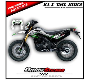 Stiker Decal KLX 150 SM Full Body Terbaru 2023 .Sticker Striping decal Super Glossy.ADT.018