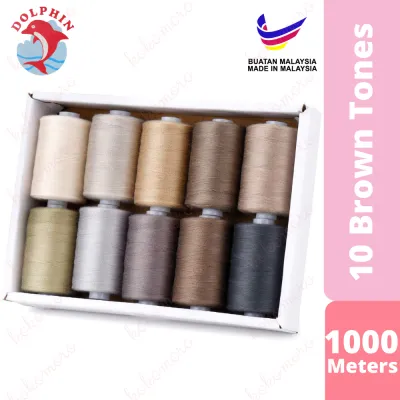 Dolphin Thread 1000 Meters 10 Brown Tones / Dolphin Benang Jahit