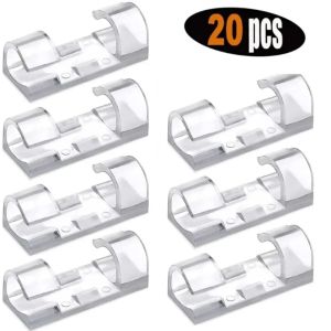 Self Adhesive Cable Management Clips Plastic Material Transparent Cable Organizers Data Line Holder Sticky Back Self Adhesive Clips TV Cable Management