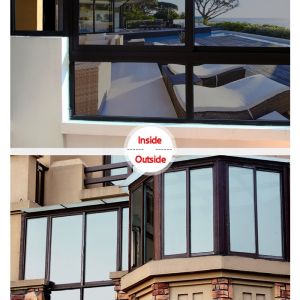 One Way Mirror Window Film Vinyl Self-Adhesive Reflective Solar Film Privacy Window Tint Office Tinted Kereta (1 Meter)