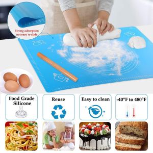 ANGFEW High Temperature Resistance Cut Mat Flour Rolling Thickening Silicone Kitchen Pastry Rolling Mat Baking Mat Kneading Dough Pad Bakeware Liners