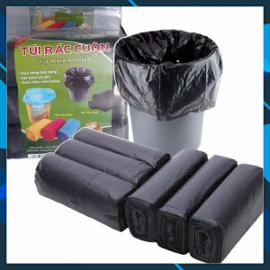 (HỎA TỐC) - Set 3 cuộn túi rác tự hủy sinh học bảo vệ môi trường Túi rác đen loại dày chống rò rỉ nước - Size trung 55x65cm