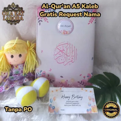 Al-Quran A5 A6 Kaleb Resleting Gratis Custom Nama di PIN Hampers Kado Terjemahan Kata