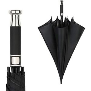 OH 27inches golf umbrella black uv coated Rolls-Royce straight handle with pouch