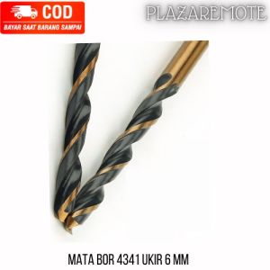 Mata Bor Baja Kecepatan Tinggi Twist 6 MM 4341 untuk Baja Tahan Karat Besi Aluminium Kayu Dll 4341 Mata Bor Twist Jute Hitam