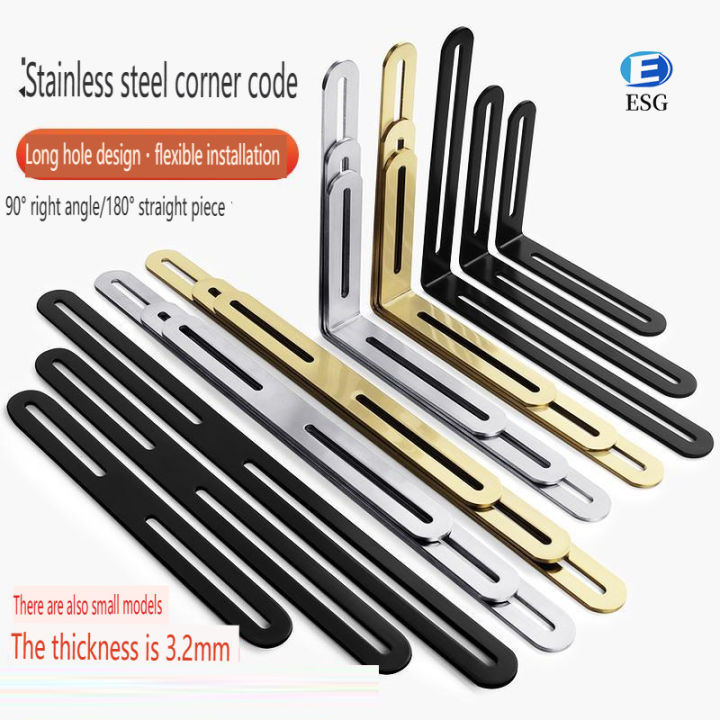 Stainless Steel Bracket Adjust Long Hole Double Swing 90 Degrees Right