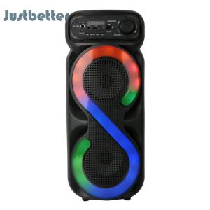 Bluetooth-Compatible Speaker Karaoke Speaker with RGB Light Portable Boombox USB/TF Wireless Speaker for Outdoor Camping