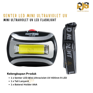 Lampu Senter Kepala Bohlam LED Portabel Tahan Air 3 Mode Hitam