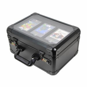 3-Slot Aluminum Portable Sturdy Graded Card Carrying Case With Transparent Cover & Lock For Psa Cgc