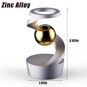 Missybel Anti Gravity Dynamics Floating Gyroscope Toy 6.5x4cm/2.56x1.57 inches 180g Aluminum Alloy Office Desk Desktop Stress Relieving Hypnosis Rotating Toy