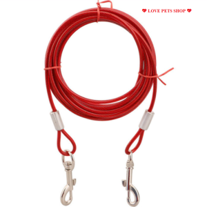 Dây cố định Chó bằng thép không gỉ chống cắn có 2 đầu móc chắc chắn (mẫu mới) - Love Pets Shop