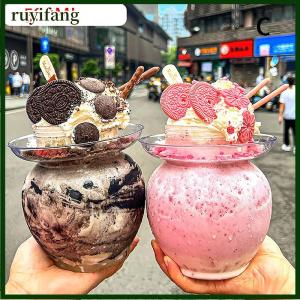 ruyifang 500ml PET Container Kimchi Jar Water Bottle Milk Tea Drinking Cup Portable Bottle Kitchen Water Bottle Home