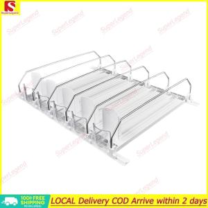 【Big Sale】Canned Beverage Push Rack Spring Push Can Shelf Pusher Adjustable Width Storage Shelf E-shaped Glide for Kitchen Fridge【SuperLegend】