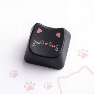 1 pcs Mechanical Keyboard Keycaps Set Siamese Cat MAO Profile PBT Gold Gradient Cute Cat Emoji