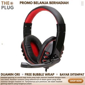 Headphone Headset hedset Gaming Bass Super Laptop Android Kabel with Mic