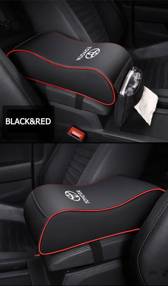 Universal Black Memory Foam Leather Armrest Cushion Cover For Toyota & Most Cars - Center Console Pad