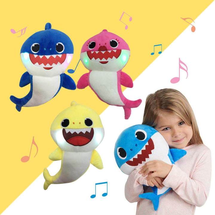 Baby shark singing plush best sale in english