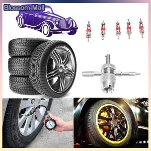 [Blossom] Ô tô lốp van lõi cờ lê thiết lập 4 trong 1 van gốc cài đặt loại bỏ công cụ lốp công cụ làm sạch