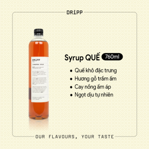 SIRO DRiPP QUẾ 760ML - DRiPP Cinnamon Syrup 760ml - Natural Flavor Single Bottle