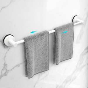 Adjustable Suction Cup Towel Bar 14.6 Inches To 24 Inches Stainless Steel Shower Towel Rack