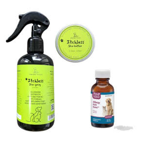 Allergy Protocol Trio - Skin & Paws Sanitising and Skin Barrier Protection Dog Allergies Itching Hotspots Wounds Skin & Paw Sanitising Surface Disinfection Natural Allergy Supplement