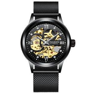 FNGEEN 6018 Otomatis Jam Tangan Pria Anti Air Original 100% Stainless Steel Luxury Mekanis Watch