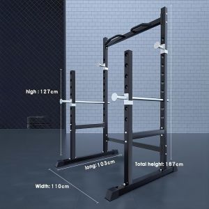Adjustable Half-frame squat rack Multi-function barbell rack Pull-up bar Cable crossover Bench press rack Weight bench Fitness Equipment