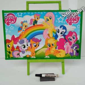 WhiteBoard Anak Karakter Dengan Penyanggah Ukuran 30x50 Free Spidol Penghapus
