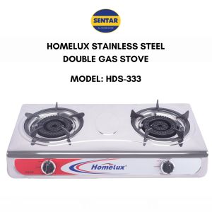 [100% Original] Homelux High Quality Stainless Steel Double Gas Stove (HDS-333)