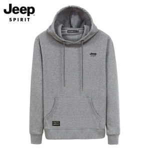 JEEP SPIRIT Áo Len Nam Áo Có Mũ Phong Cách Mới Cho Nam Và Nữ Áo Khoác Đôi Thường Ngày Dáng Rộng