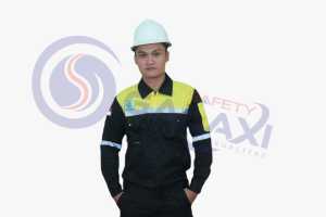 Pakaian Kerja Seragam Proyek Stelan warna Hitam Kuning