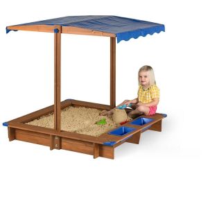 sandpit play Kids Toy Sand Pool Sand Pit Wooden Sand Box With Seat Boards And Roof Weather Resistant Outdoor Sandbox Kit