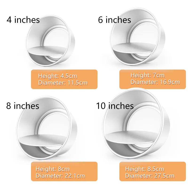 Round Cake Molder 4/6/8/10 inch Baking Pan Removable Bottom