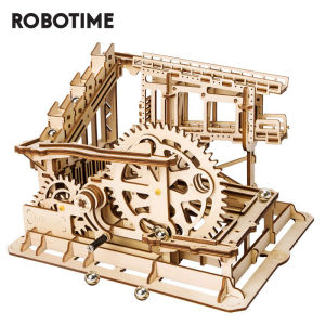 Robotime Marble Run 3D Wooden Puzzle Game Cog Coaster Model Building Blocks Toys for Children LG502
