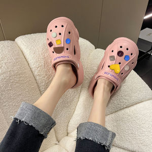 LKShoes พร้อมส่ง🚚รองเท้าแตะหัวโตมาพร้อมตัวติด3Dรูปทรงเรขาคณิตไม่ซ้ำใคร รองเท้าแตะหญิงสไตล์สาวเกาหลีเกาใจ รองเท้ารัดส้นสีพื้นมี 4 สี เรียบๆไม่หวือหวา💞