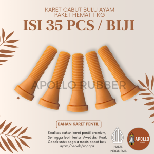 Apollo Rubber | Paket Hemat 1 kg isi 35 pcs Karet Pencabut Bulu Ayam | Bebek | Hemat Ongkir