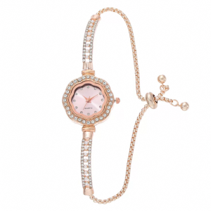 Jam Tangan Wanita Tali Serut Fashion Mewah Terbaru Rantai Gelang Diamond
