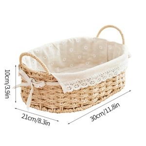 LYMEDIA Imitation Rattan Rattan Storage Baskets Vegetable Fruit Home Decoration Desktop Sundries Organizer Gifts Multi-Purpose Hand-woven Baskets