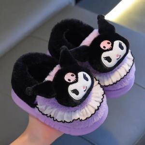 ZEEMIN Halloween Christmas Hello kitty kuromi Sanrio cartoon character cotton slippers warm and cute kawaii non-slip parent-child cotton slippers wholesale