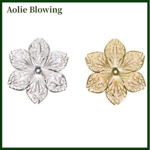 Aolie 50Pcs Set Filigree Flower Crafts Charms Connectors DIY Pendant Jewelry Findings
