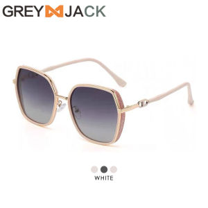 Grey Jack Kacamata Hitam Sunglasses Anti Silau UV400 Model Kotak Oversized Ringan TR+Metal Fashion Wanita 8193