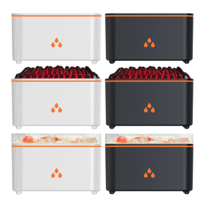 Multicolor Flickering Fire Aromas Machine ABS Texture Suitable for Air Moisturizing and Nightlight Ambiances Creation