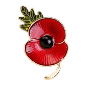 Unique Flower Pattern Brooch Memorial Brooch Pin Elegant Poppies Shape Brooch for Fashion Women