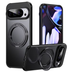[SG] Magnetic 360 Rotating Ring Kickstand Case for Google Pixel 10 / 10 Pro / 10 Pro XL - MagSafe ShockProof Soft TPU Frame + Hard Back Armor Mag Safe Casing Cover