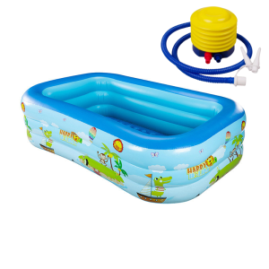 KOLAM RENANG ANAK JUMBO 1.5M + POMPA MODEL PERSEGI BAHAN TEBAL MURAH INFLATABLE SWIMMING POOL KIDS